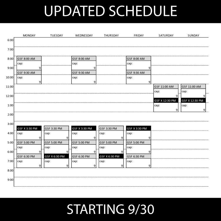 Updated Schedule Get Strong First